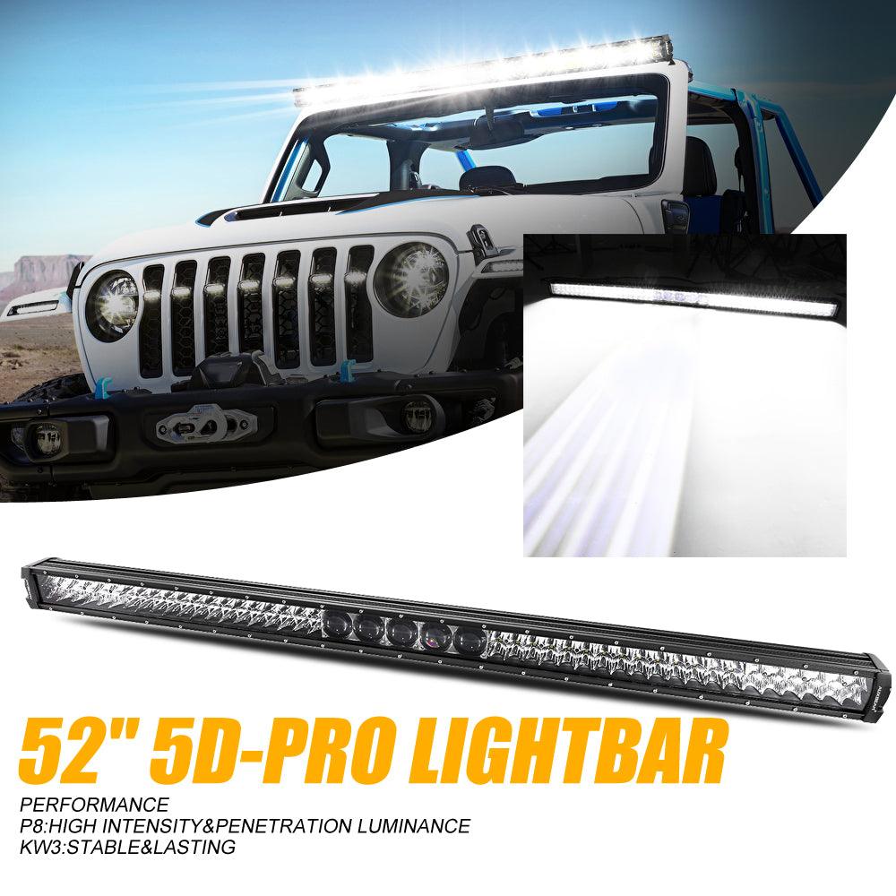 52 Inch 5D-PRO Series 55000LM Spot Beam Off Road Led Light Bar
