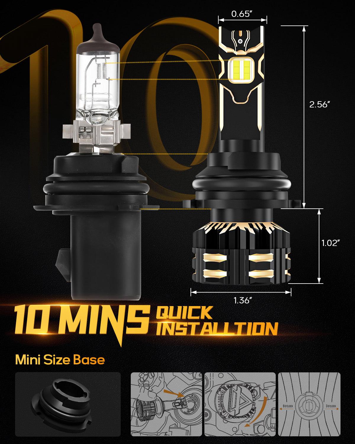 9004/HB1 LED Headlight Bulbs 120W 25000ML GX Series Brightest 6500K Cool White | 2 Bulbs