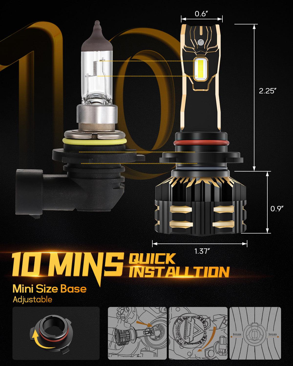 9005/HB3 LED Headlight Bulbs 120W 25000LM GX Series Brightest 6500K Cool White | 2 Bulbs