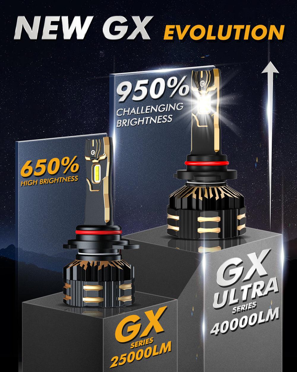 9005/HB3 LED Headlight Bulbs 240W 40000LM GX-ULTRA Series 6500K Cool White | 2 Bulbs