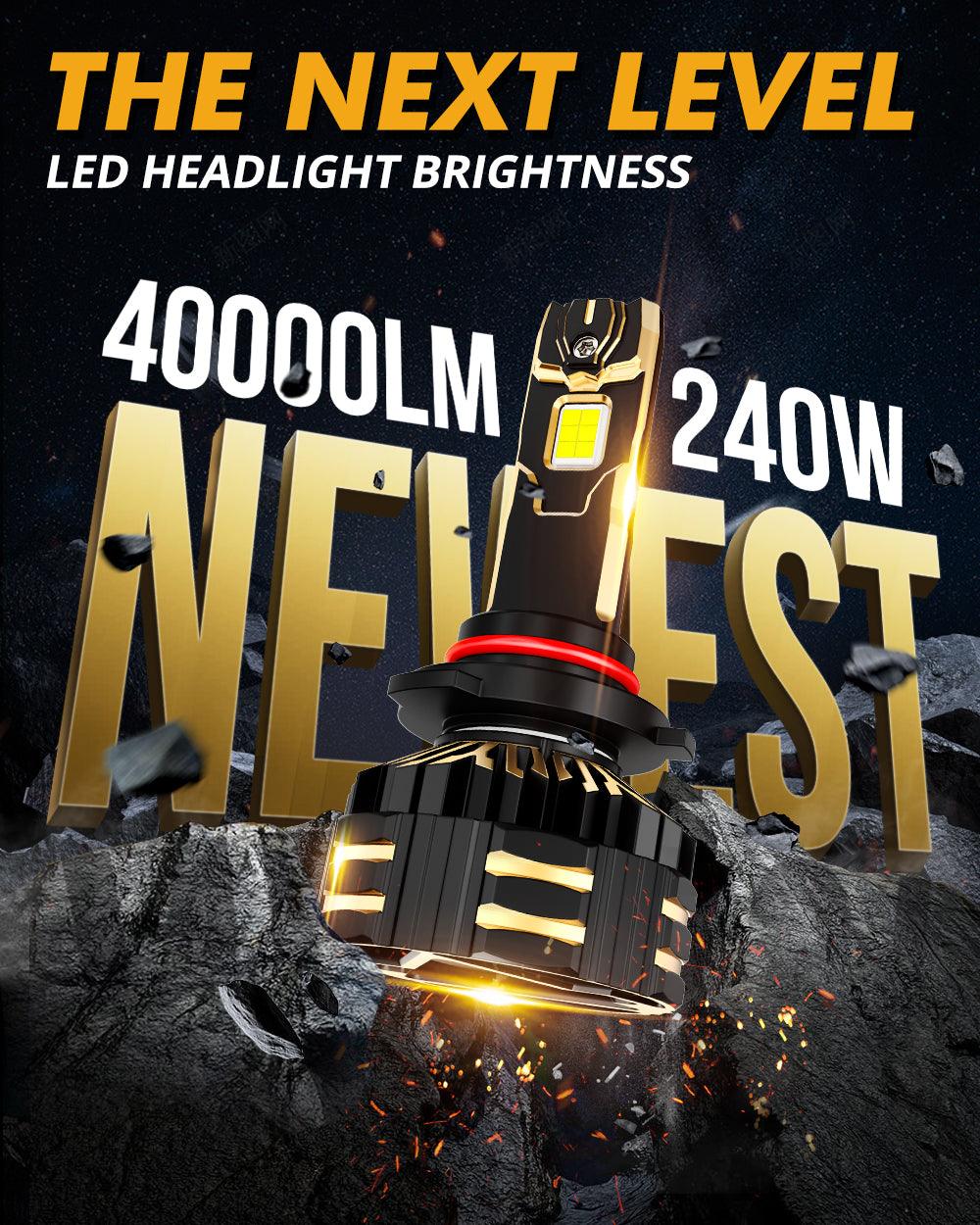 9005/HB3 LED Headlight Bulbs 240W 40000LM GX-ULTRA Series 6500K Cool White | 2 Bulbs
