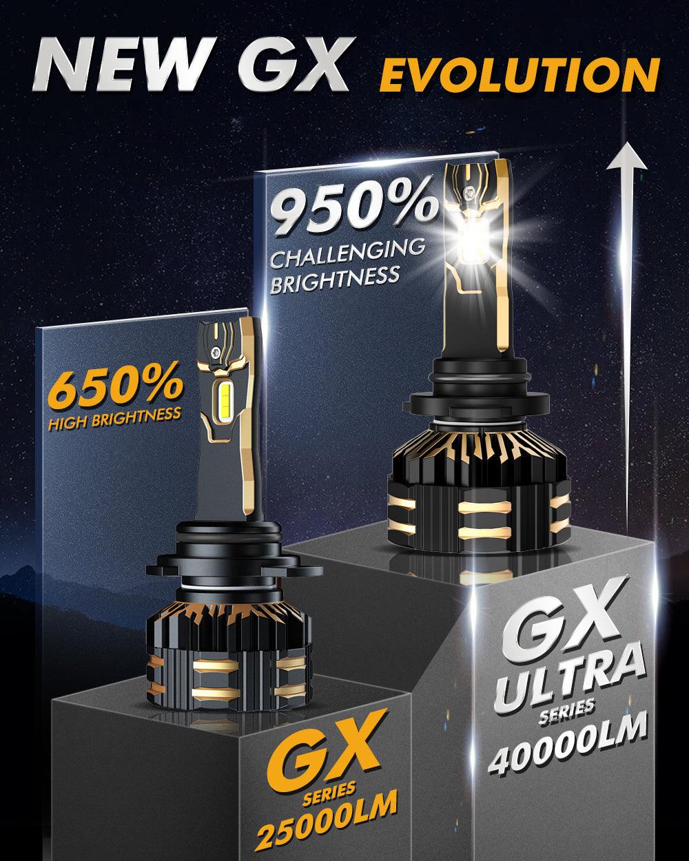 9006/HB4 LED Headlight Bulbs 240W 40000LM GX-ULTRA Series 6500K Cool White | 2 Bulbs