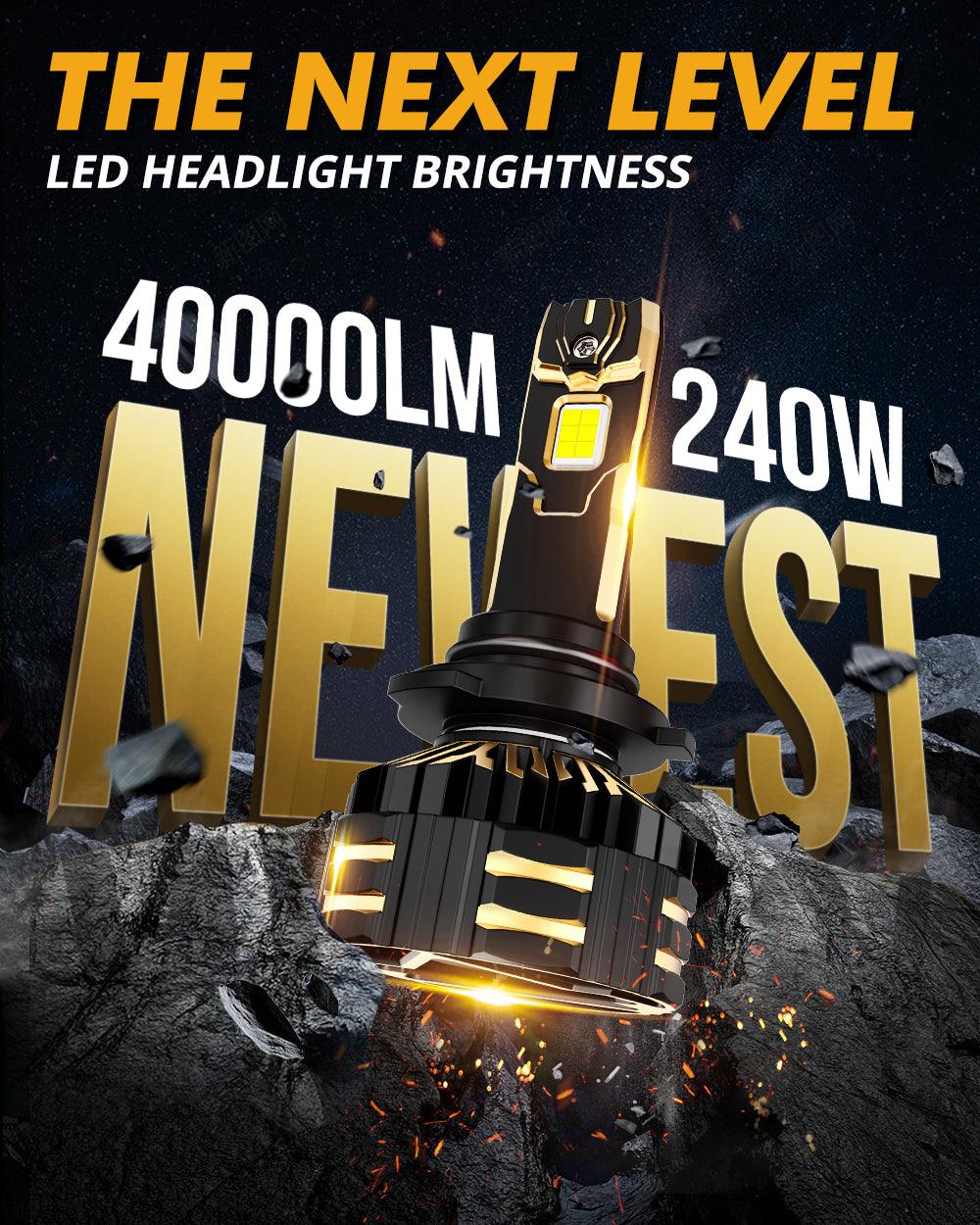 9006/HB4 LED Headlight Bulbs 240W 40000LM GX-ULTRA Series 6500K Cool White | 2 Bulbs
