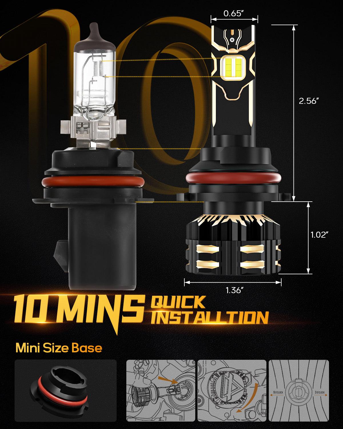 9007/HB5 LED Headlight Bulbs 120W 25000LM GX Series Brightest 6500K Cool White | 2 Bulbs