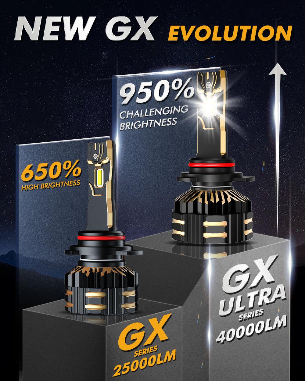 9012/HIR2 LED Headlight Bulbs 240W 40000LM GX-ULTRA Series 6500K Cool White | 2 Bulbs